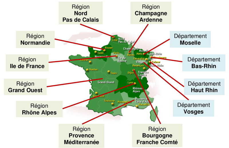 UTAN. Carte de france